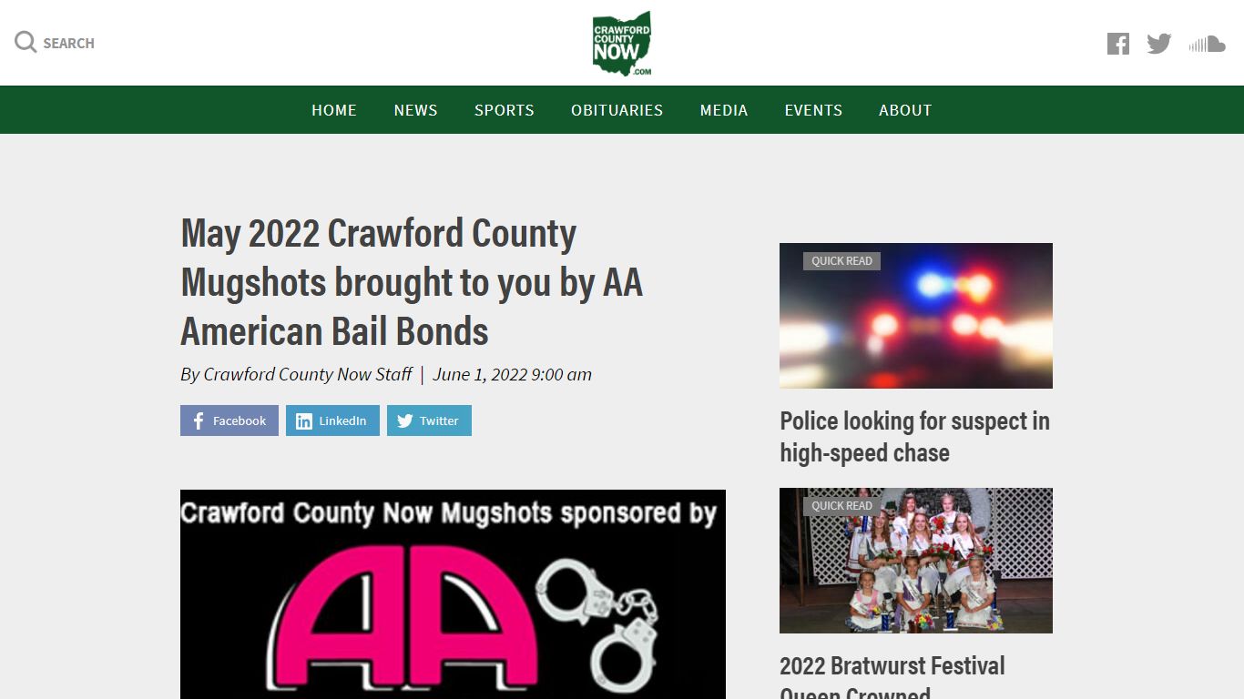 May 2022 Crawford County Mugshots brought to you by AA American Bail ...