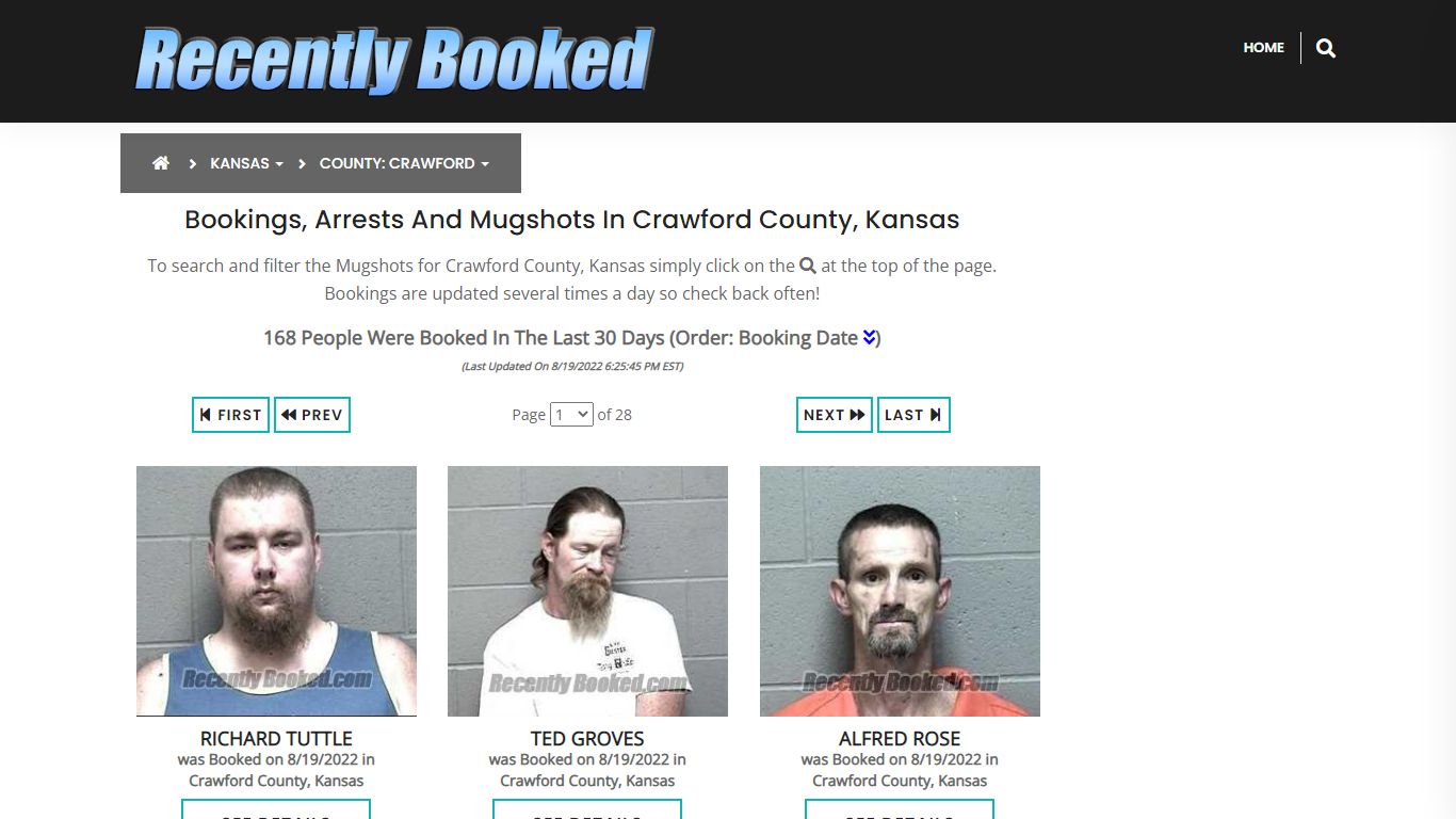 Bookings, Arrests and Mugshots in Crawford County, Kansas