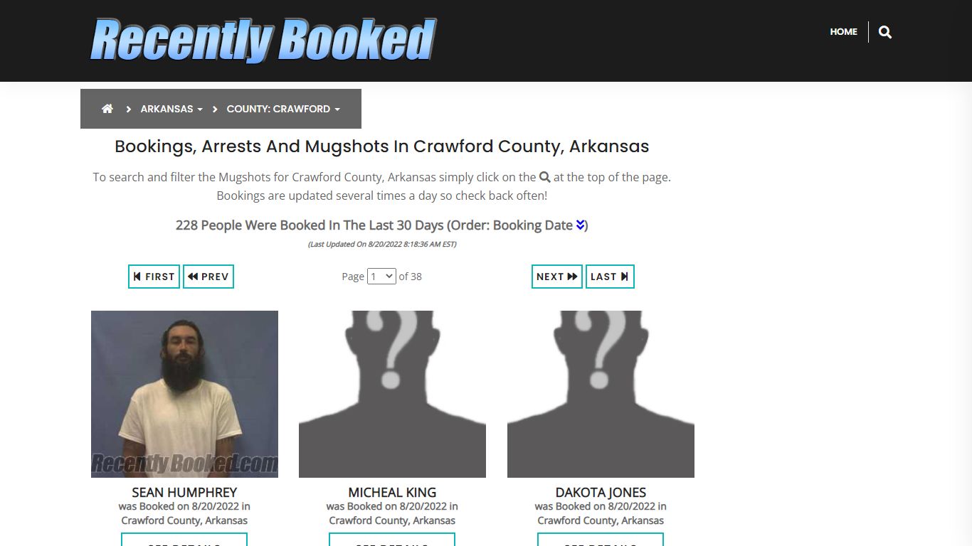 Bookings, Arrests and Mugshots in Crawford County, Arkansas